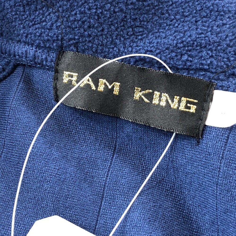 Ram King Blue Soft Fleece Zip Up Jacket 100% Polyester Adult L Zip Pockets New - Picture 4 of 6